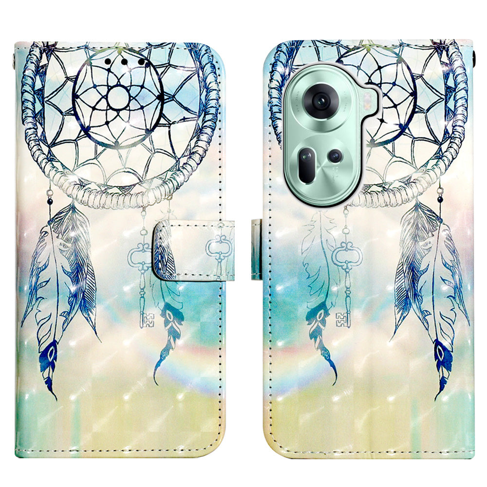 YB Pattern Printing Leather Series-2 For Oppo Reno11 5G (Global) Case Anti-Drop Leather Phone Cover YB Pattern Printing Leather Series-2 For Oppo Reno11 5G (Global) Case Anti-Drop Leather Phone Cover